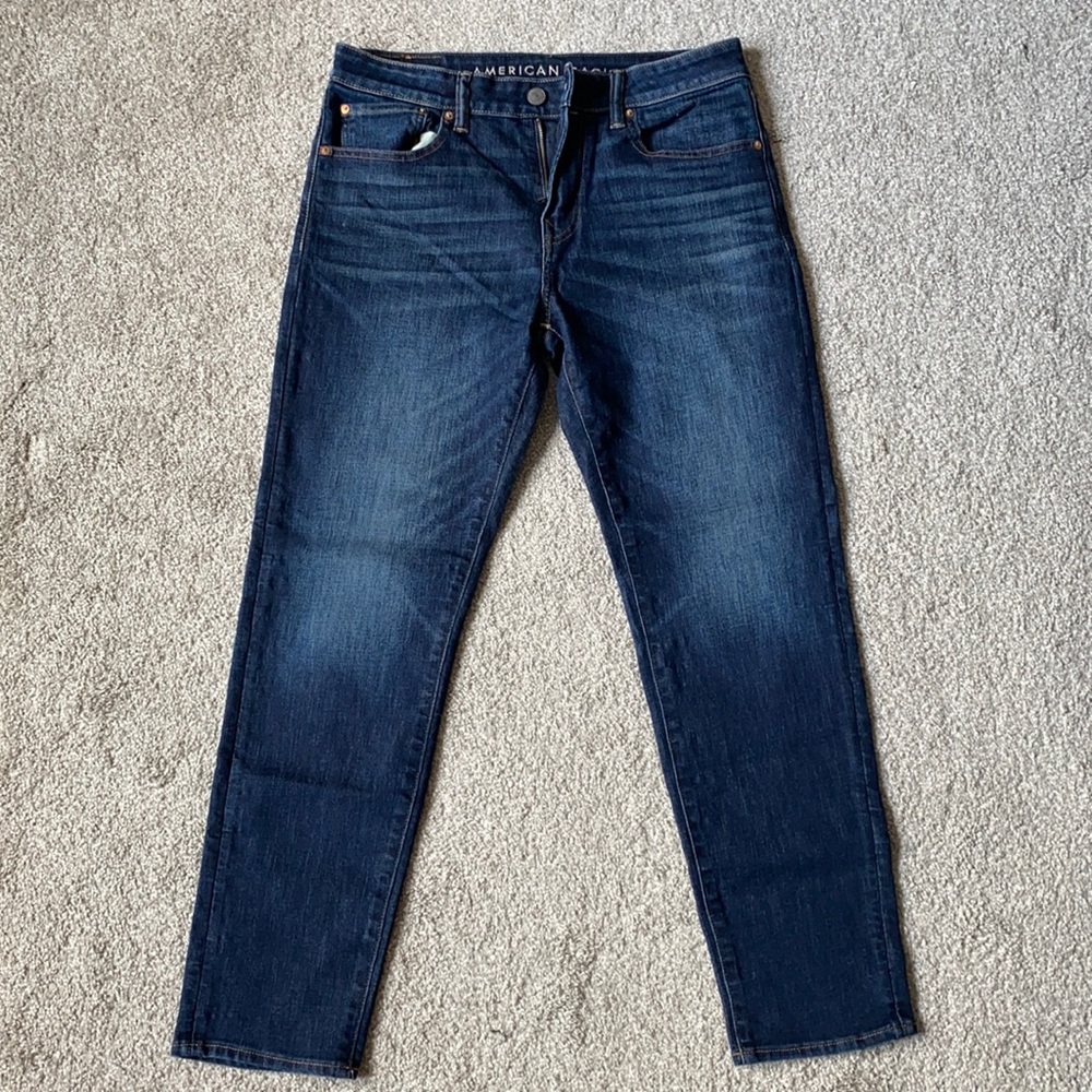 American Eagle Mens Blue Jeans Airflex 32W 32L Athletic Slim Fit